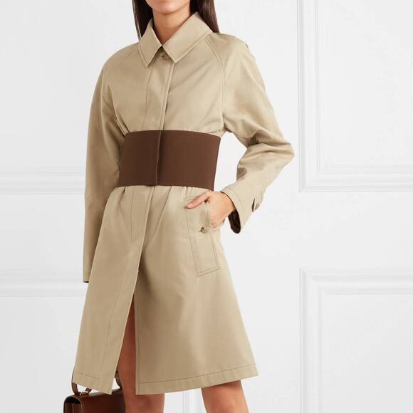 Burberry Runway Corset-Belt Gabardine Trench Coat - Picture 1 of 16